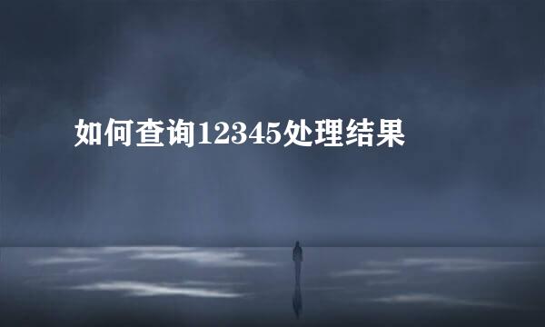 如何查询12345处理结果