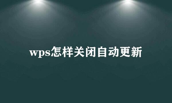 wps怎样关闭自动更新