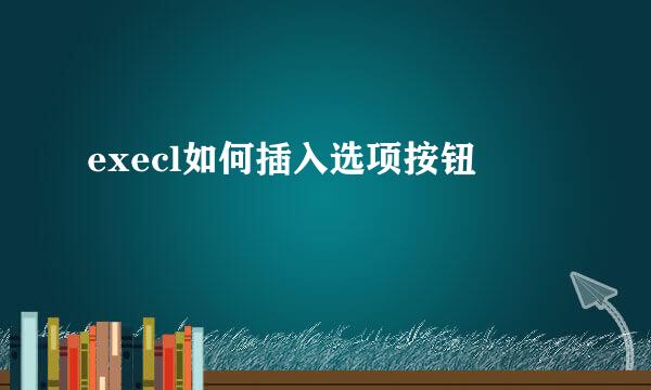 execl如何插入选项按钮