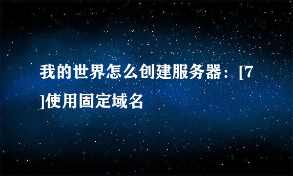 我的世界怎么创建服务器：[7]使用固定域名
