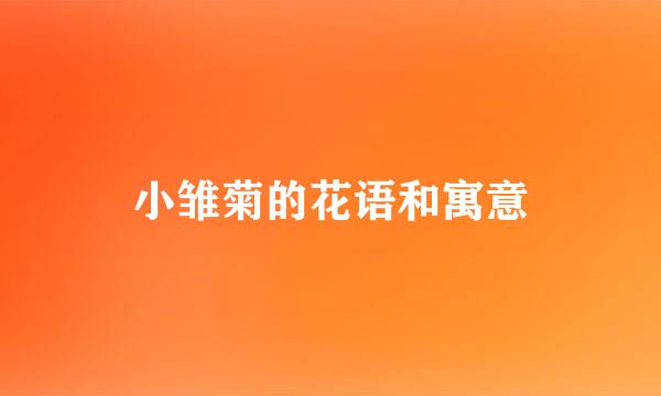 小雏菊的花语和寓意