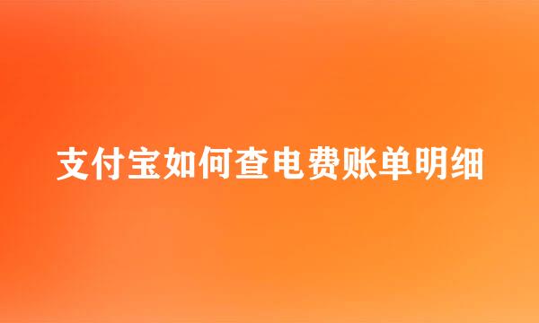 支付宝如何查电费账单明细