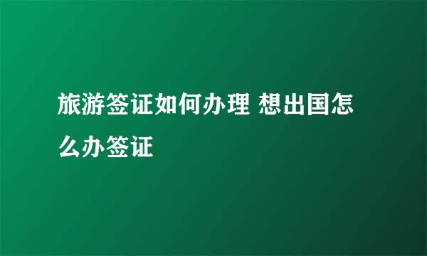 旅游签证如何办理 想出国怎么办签证