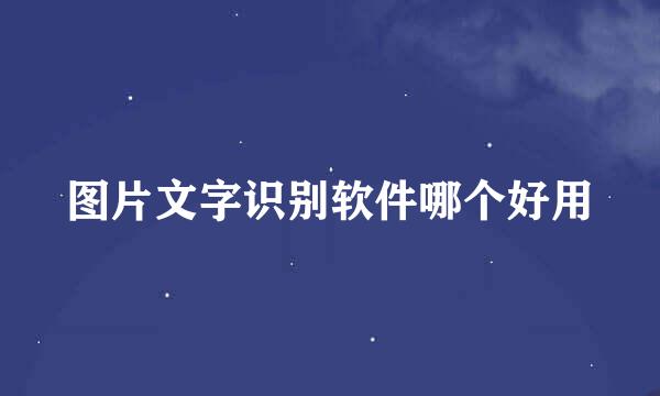 图片文字识别软件哪个好用