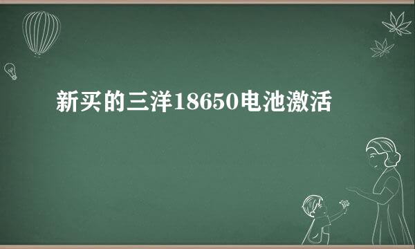 新买的三洋18650电池激活