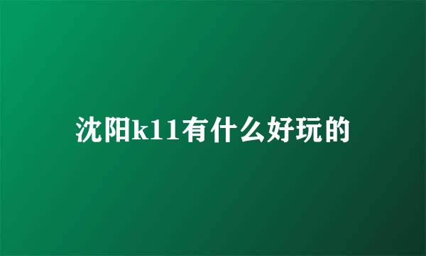 沈阳k11有什么好玩的