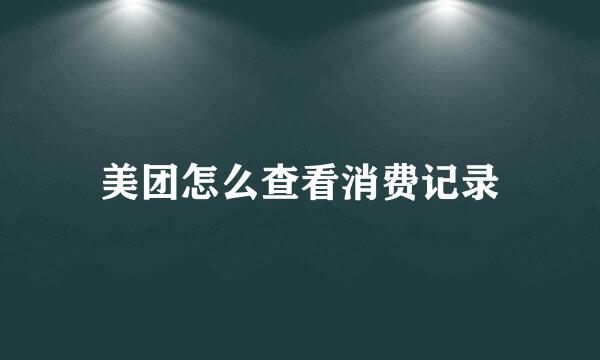 美团怎么查看消费记录