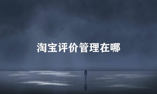 淘宝评价管理在哪
