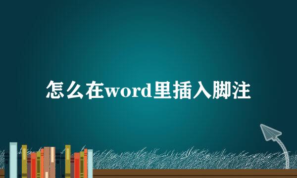 怎么在word里插入脚注