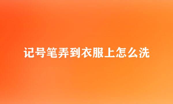 记号笔弄到衣服上怎么洗