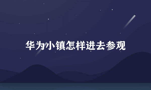 华为小镇怎样进去参观