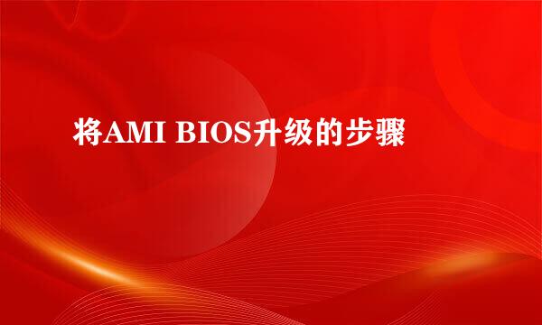 将AMI BIOS升级的步骤