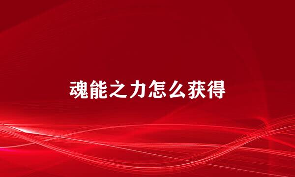 魂能之力怎么获得
