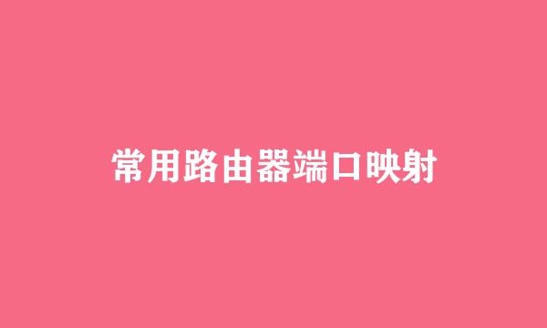 常用路由器端口映射
