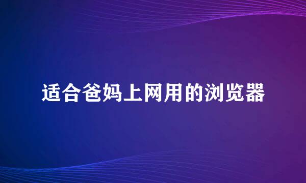 适合爸妈上网用的浏览器