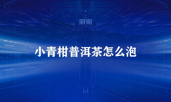 小青柑普洱茶怎么泡