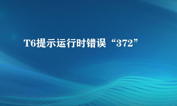 T6提示运行时错误“372”