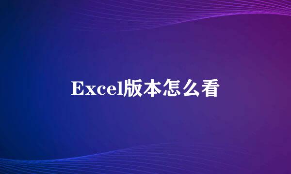 Excel版本怎么看