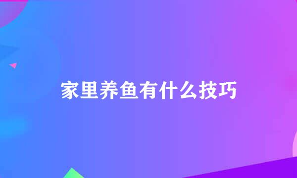 家里养鱼有什么技巧