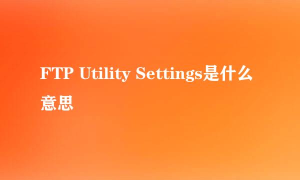 FTP Utility Settings是什么意思