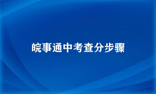 皖事通中考查分步骤