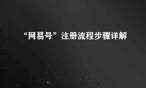 “网易号”注册流程步骤详解