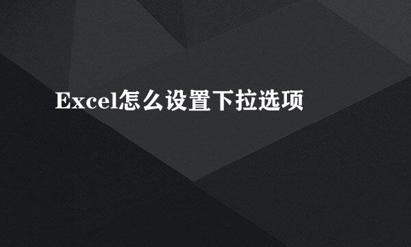 Excel怎么设置下拉选项