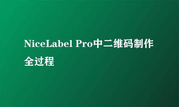 NiceLabel Pro中二维码制作全过程
