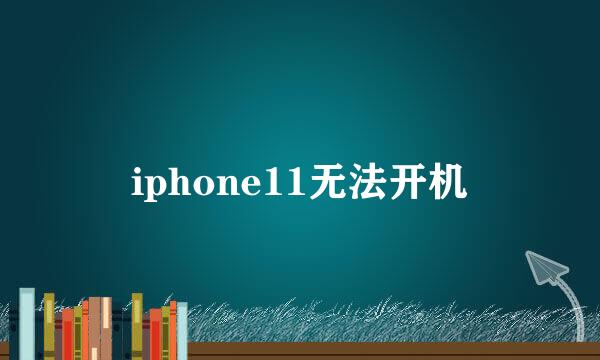 iphone11无法开机