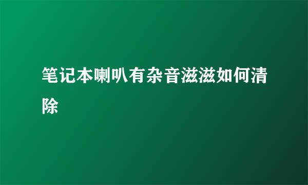笔记本喇叭有杂音滋滋如何清除