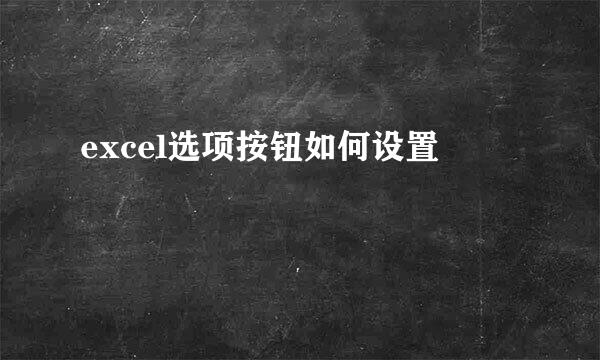 excel选项按钮如何设置