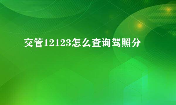 交管12123怎么查询驾照分