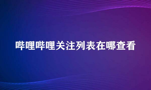 哔哩哔哩关注列表在哪查看