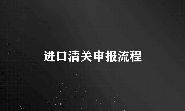 进口清关申报流程
