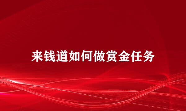 来钱道如何做赏金任务