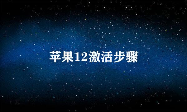 苹果12激活步骤