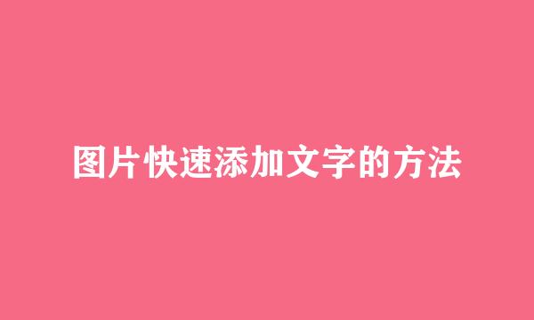 图片快速添加文字的方法