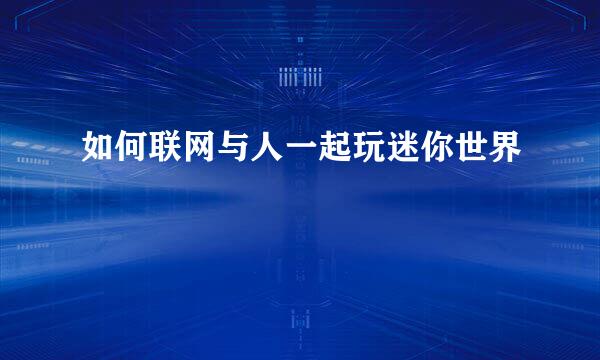 如何联网与人一起玩迷你世界