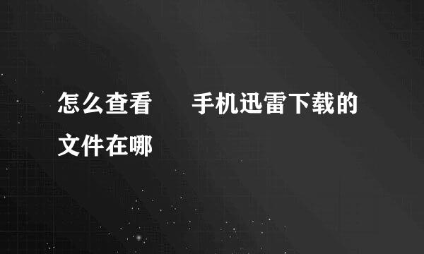 怎么查看 – 手机迅雷下载的文件在哪
