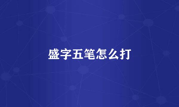 盛字五笔怎么打