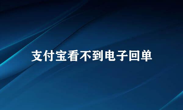 支付宝看不到电子回单