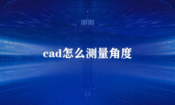 cad怎么测量角度