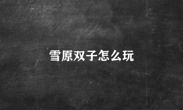 雪原双子怎么玩
