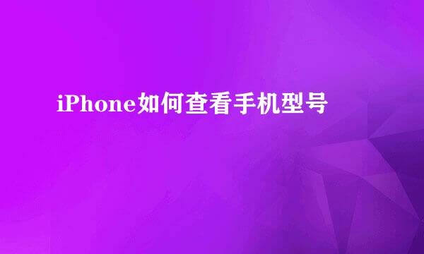 iPhone如何查看手机型号