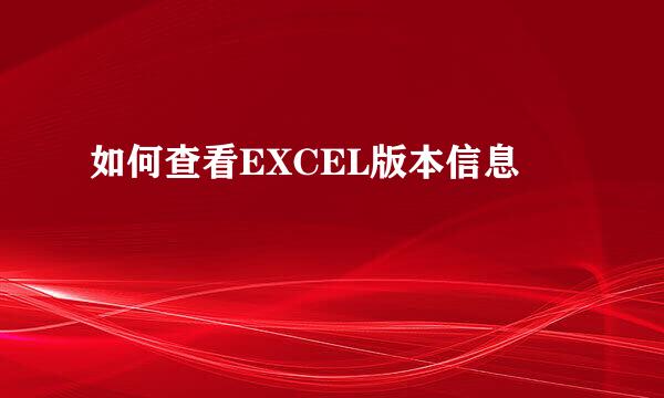 如何查看EXCEL版本信息