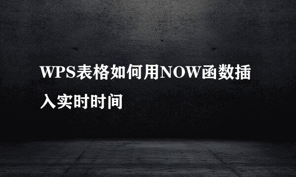 WPS表格如何用NOW函数插入实时时间