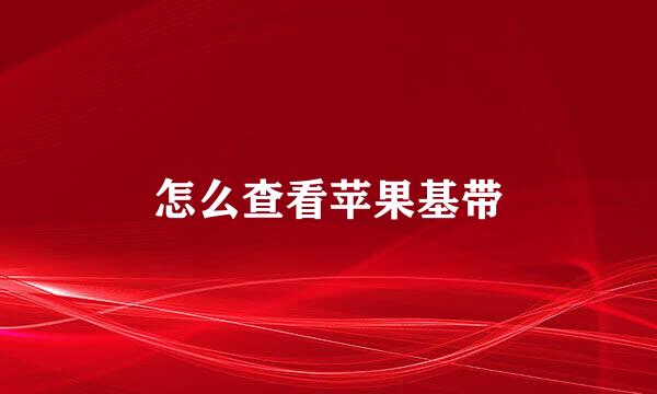 怎么查看苹果基带