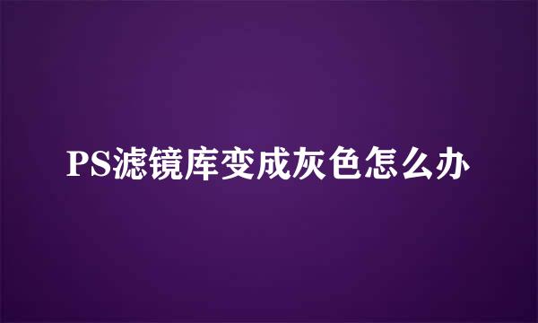 PS滤镜库变成灰色怎么办