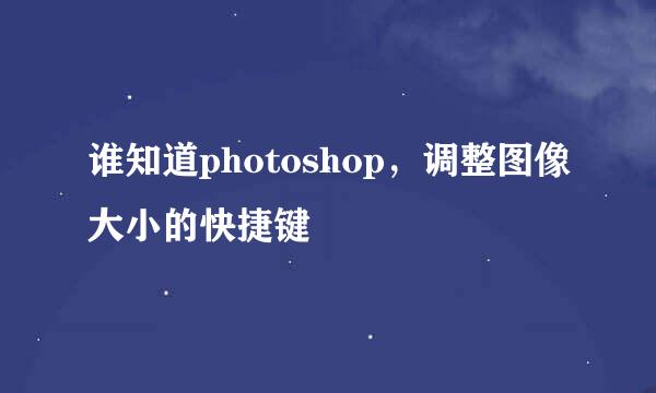 谁知道photoshop，调整图像大小的快捷键