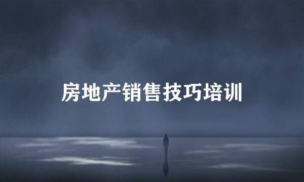房地产销售技巧培训
